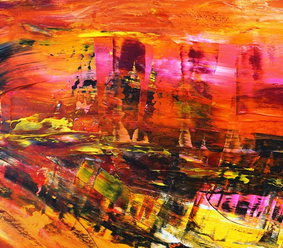 Yellow Red Abstraction XXL 2