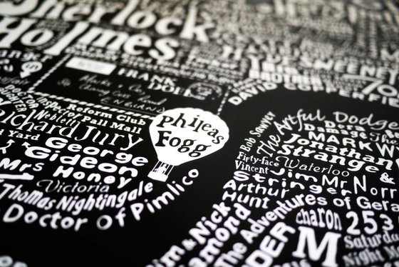 LITERARY LONDON MAP (Large black)