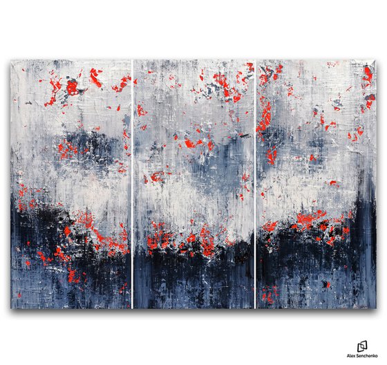 150x100cm. / Abstract triptych / Abstract 2129