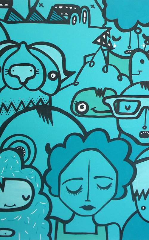 Cool Blue Crowd by Kev Munday