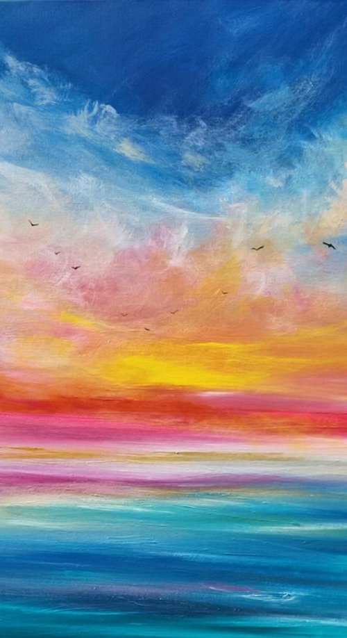 Harmony - Cornish Seascape, Art, Skyscape by Mel Graham
