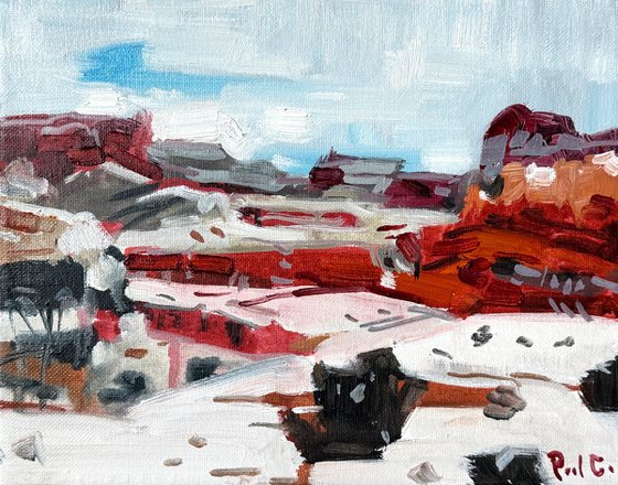 Snow on Red Cliffs