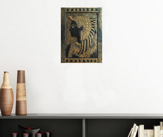 sculptural wall art "Queen of Egypt"