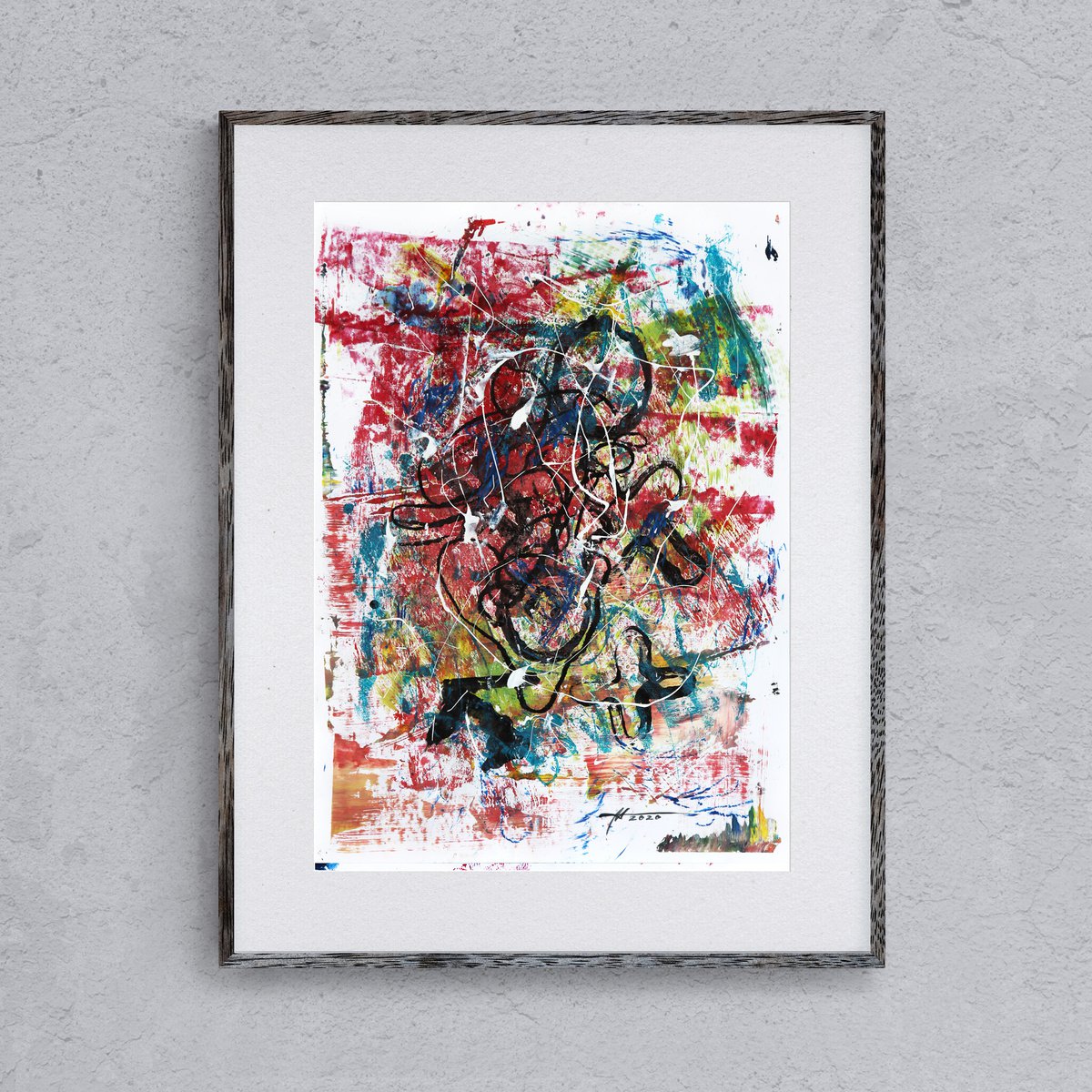 Abstract Acrylic Painting By Anatoliy Menkiv, 24 X 33, #58 Metaphysics Series, Original Artwork