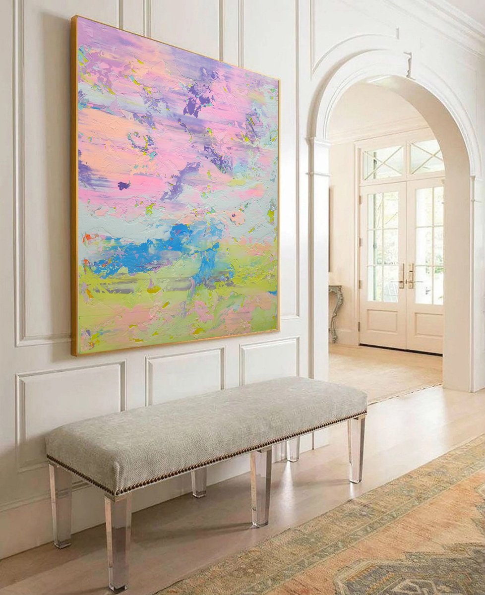 Abstract Acrylic Painting By Alex Senchenko, 39 X 47, Abstract 2573, Original Artwork