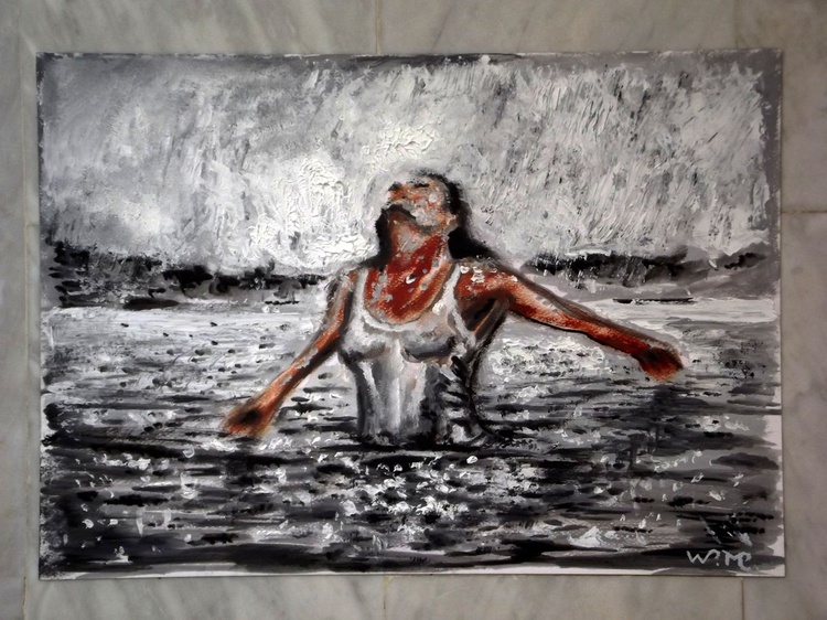 Rainy Lake Girl Welcome Winter Thick Oil P Artfinder