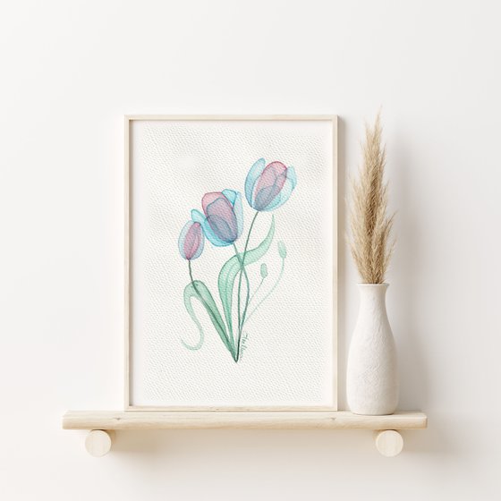 Pastel tulips bouquet