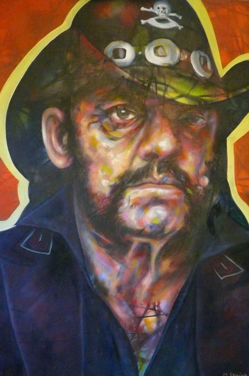 Expressive Portrait Oil Painting By Mark Antony Skirving, 24 X 36", Lemmy, Original Artwork