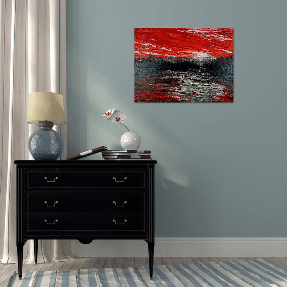 Red abstract landscape