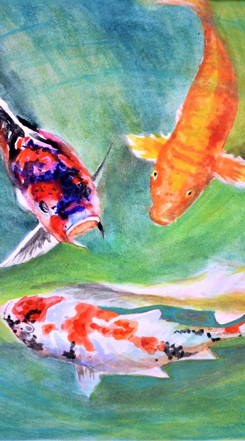 Koi Fish by Elena Lukina