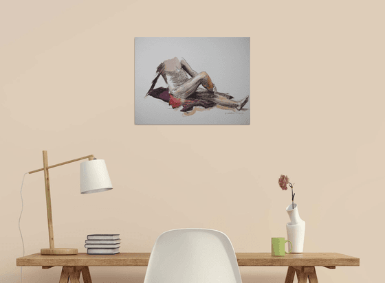 seated male nude
