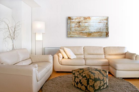 "Amber Waves" - FREE USA SHIPPING - Original Large PMS Acrylic Painting On Board - 48 x 24 inches