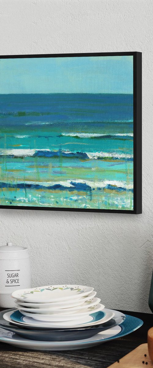 Sandbar Ocean, Framed by Bo Kravchenko