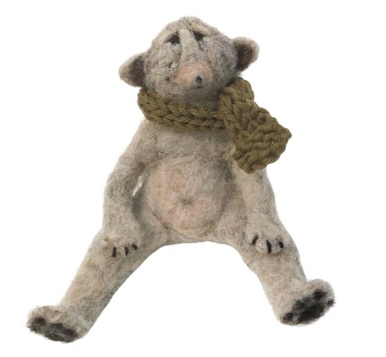 Reblochon, felted wool bear