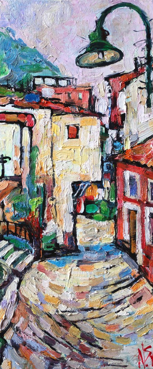 Morning in Cudillero. by Nikifor Swiristuhin