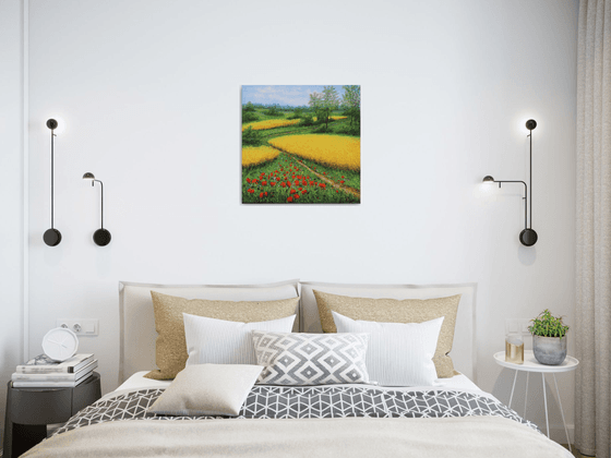 Wheat field and poppy meadow