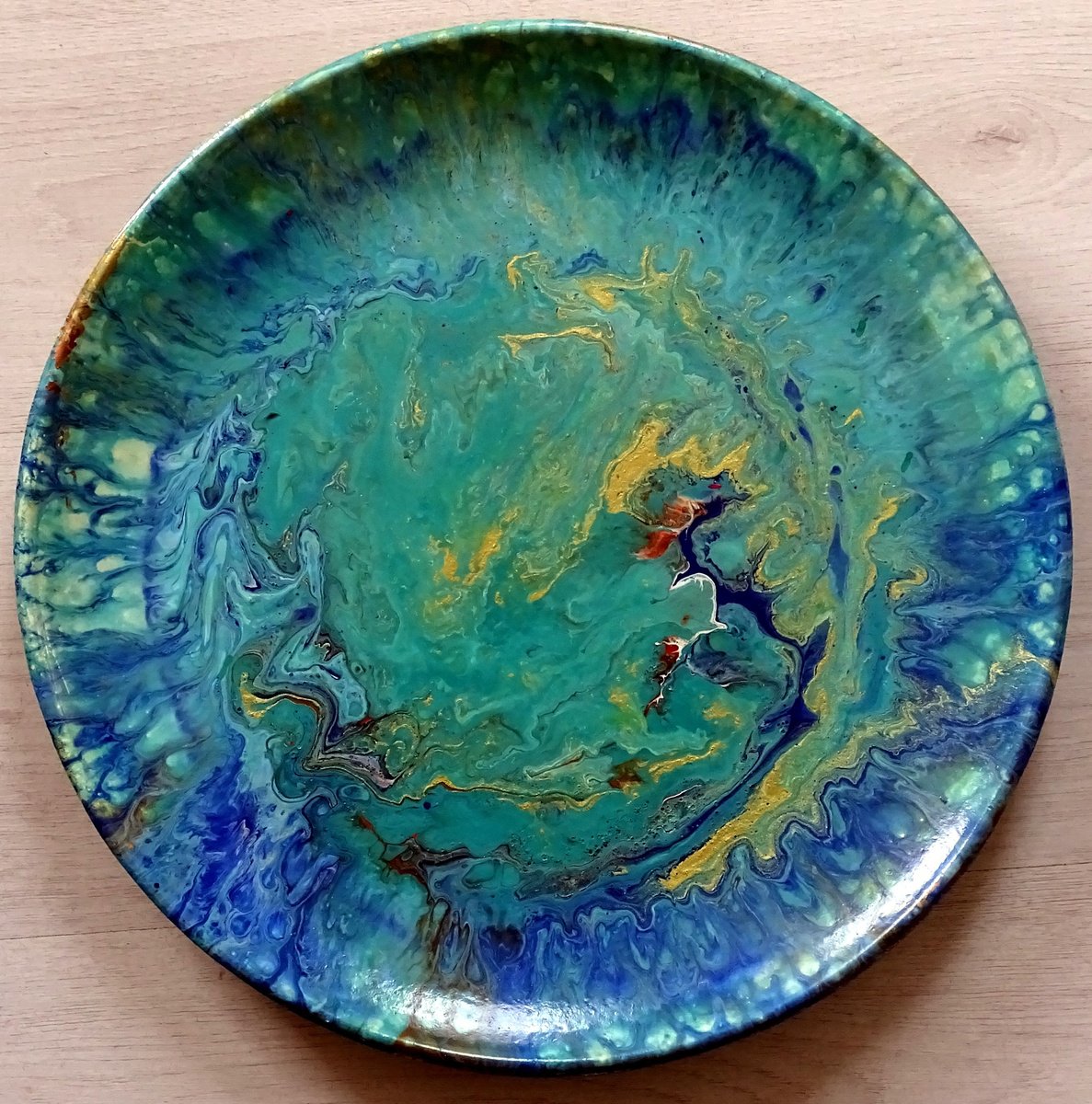 Abstract Oil Painting By Cb., 16 X 16, Plate 1, Original Artwork