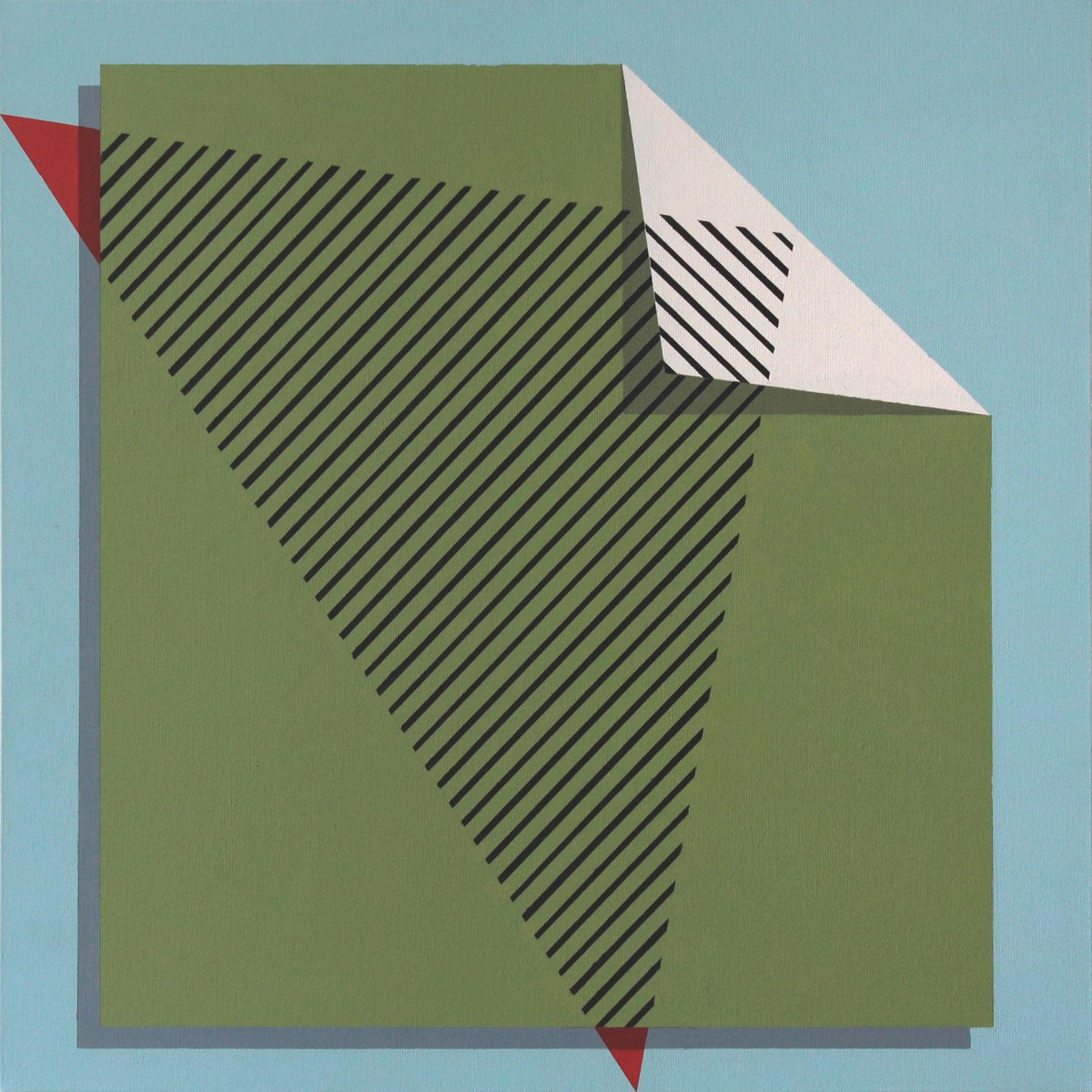 Geometric Abstract Acrylic Painting By Martin Singer, 20 X 20", Ct15-04, Original Artwork