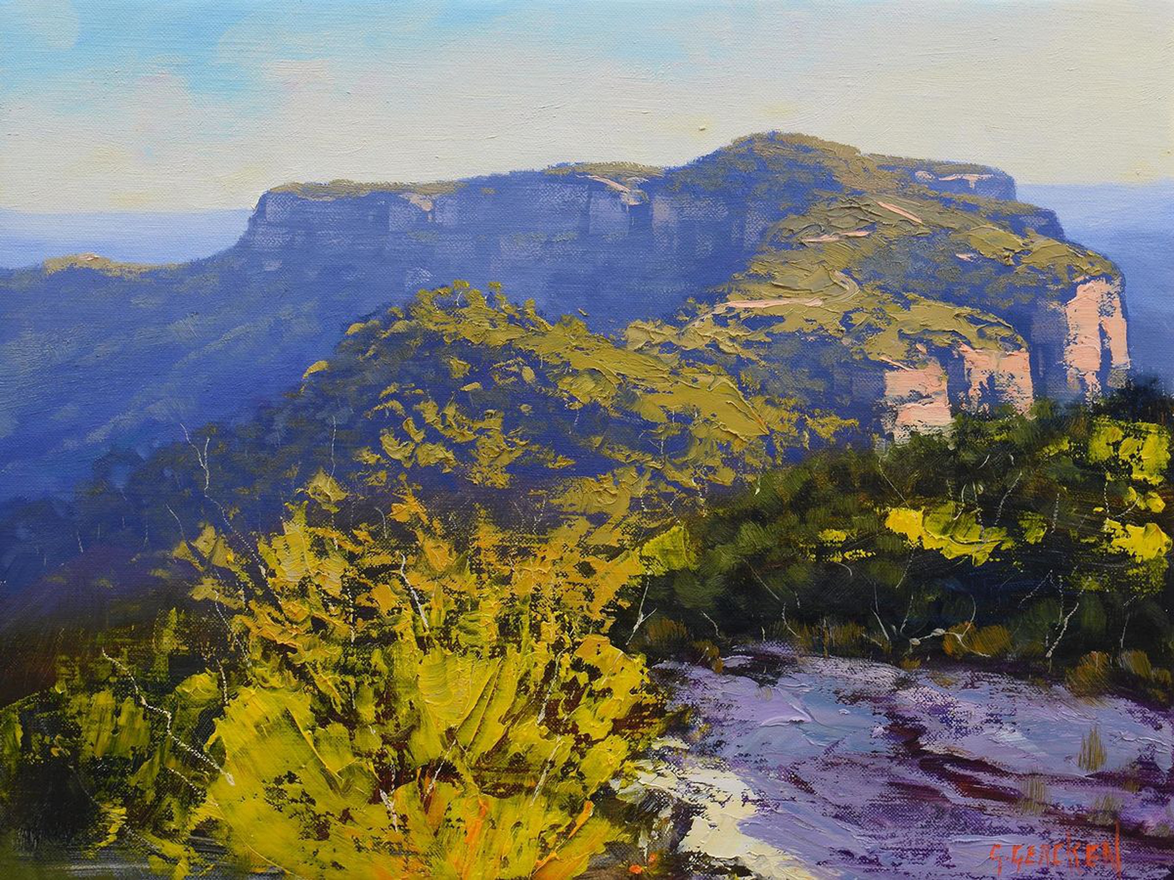 Landscape Paintings Realistic Art Blue Mounta Artfinder