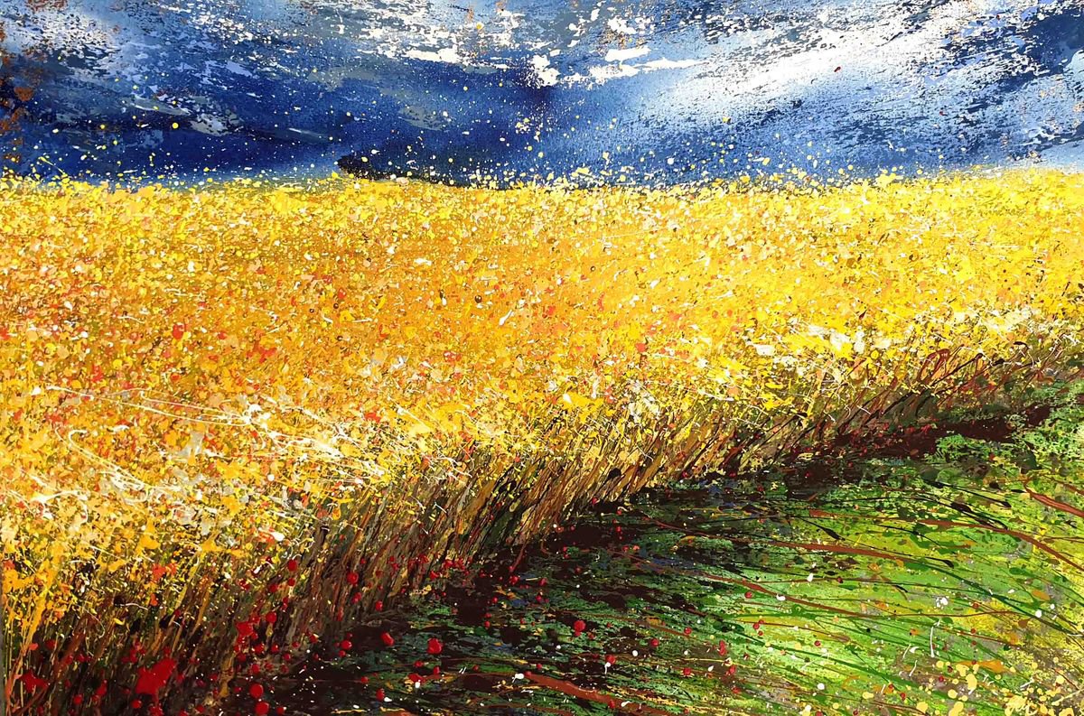 Wheat Field Landscape Painting Large Landscape A Artfinder