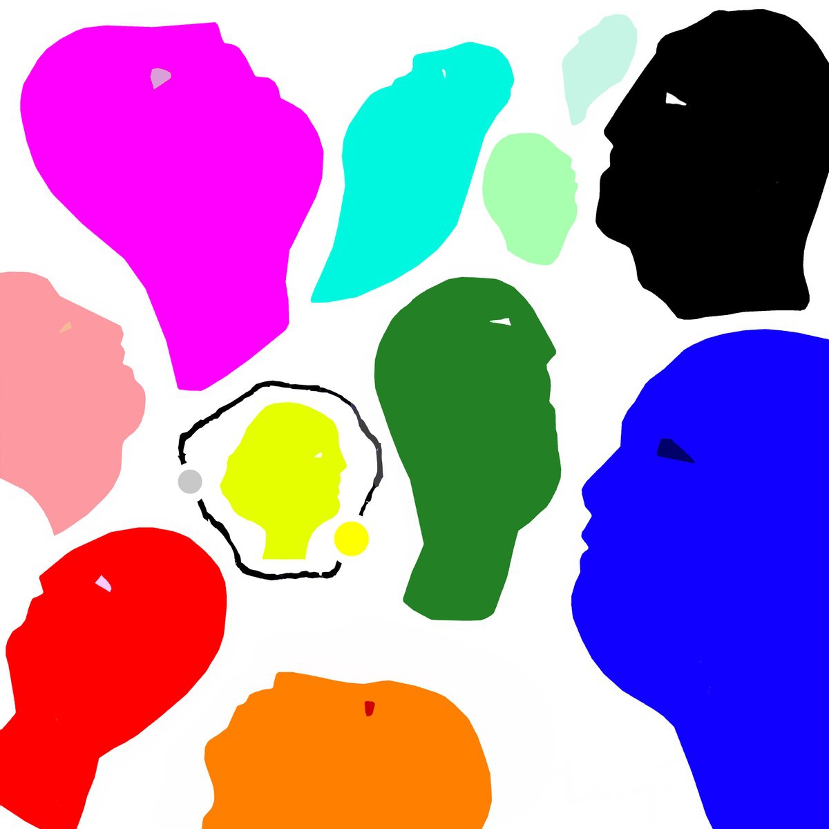 Urban And Pop Portrait Giclee Print By Alejos, 17 X 17, Talking Heads, Original Artwork