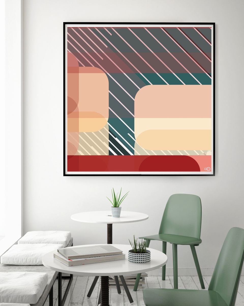 Geometric Abstract Giclee Print By Leigh Bagley, 41 X 41", Cecil, Original Artwork