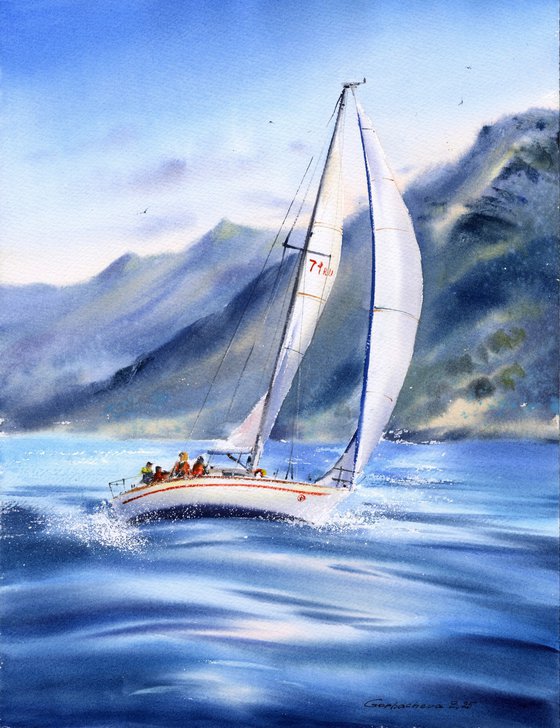 Yacht on the waves #4