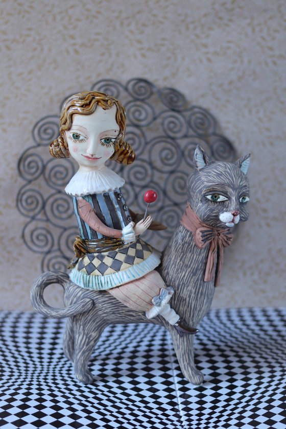 Girl on the cat. From "Le Carousel, Hommage à l'Innocence" project by Elya Yalonetski