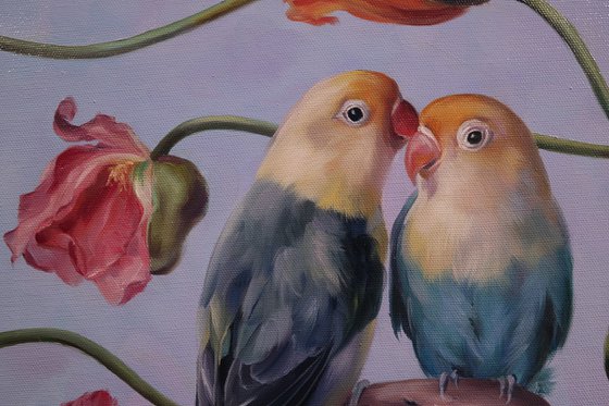 "Love birds and flowers"