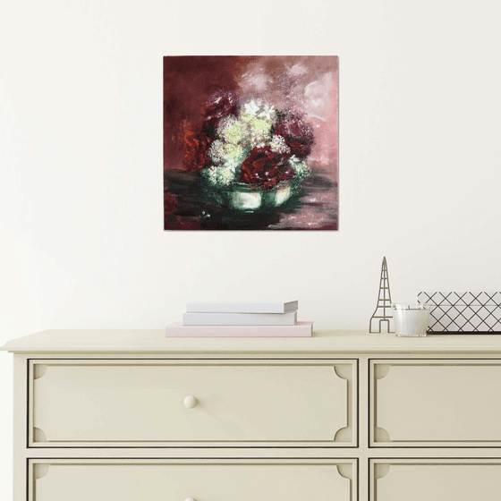 The Rose Bowl   Impressionist Flowers / Still Life Christmas