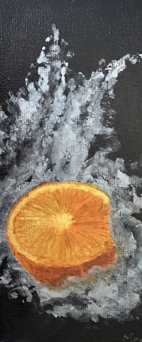 Orange in acrylics by Maxine Taylor