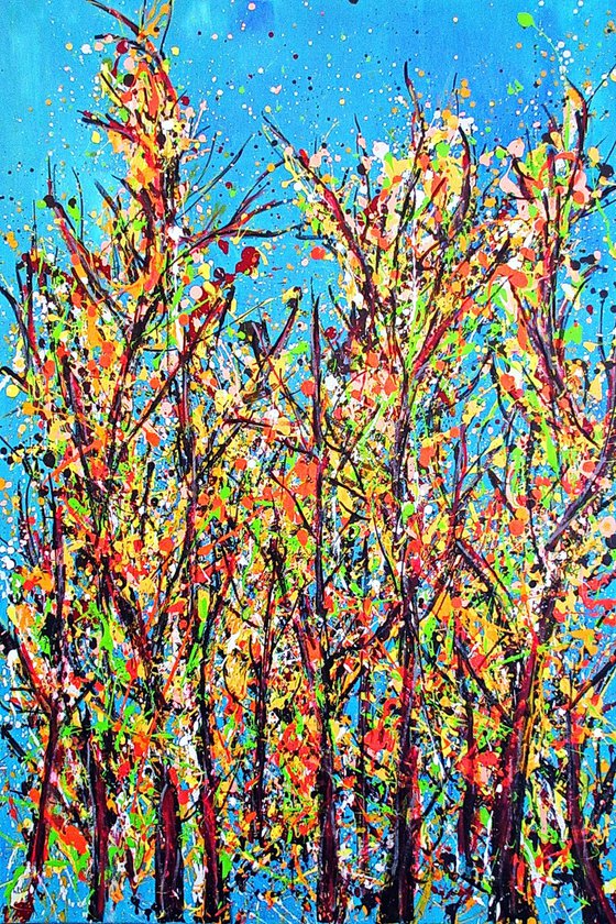 COLORFUL  FOREST,  Pollock inspired