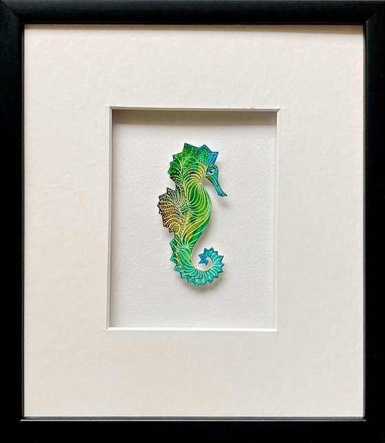 Framed Seahorse Watercolour