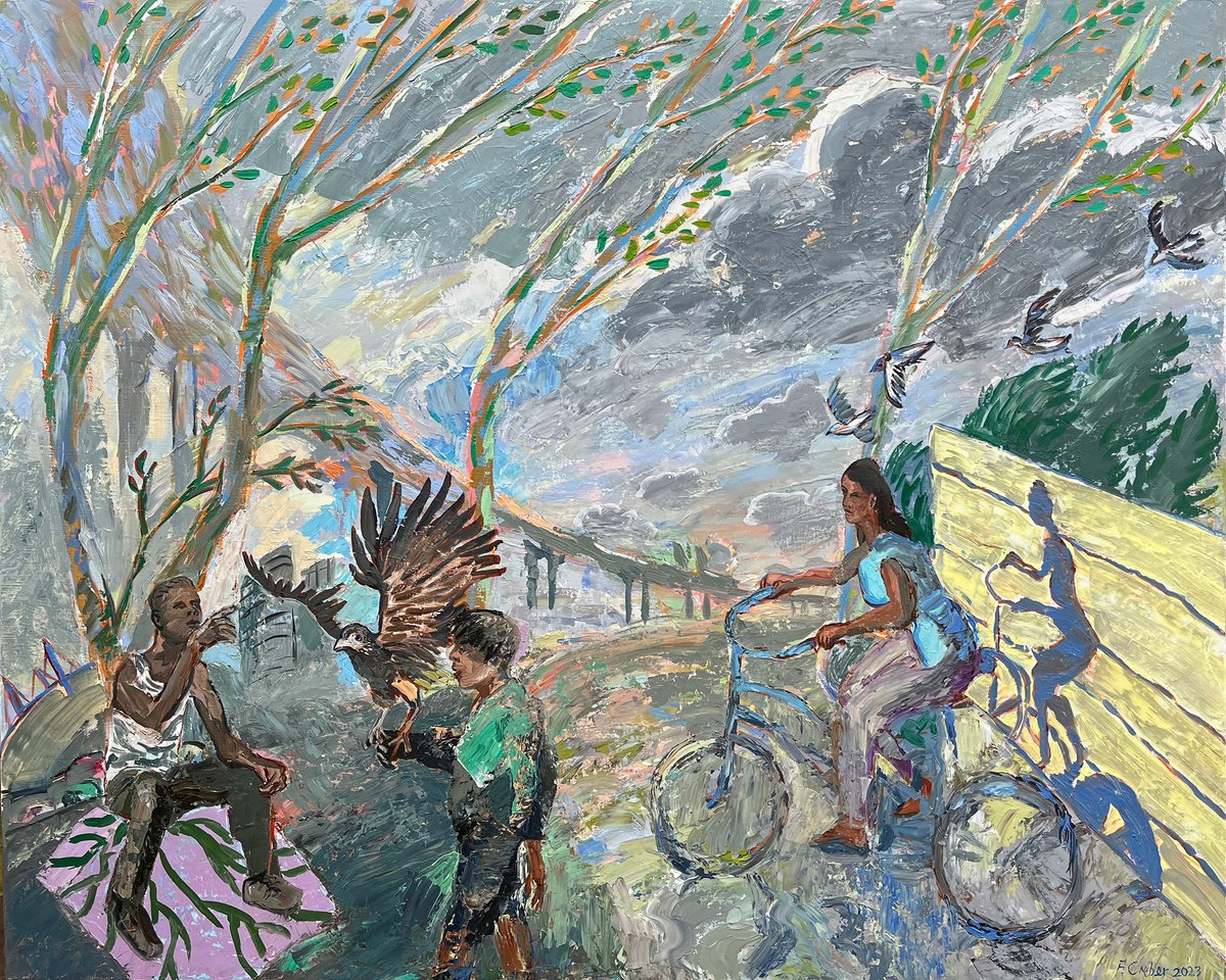 Impressionistic Portrait Oil Painting By Frank Creber, 39 X 31, Scouler Street 2023, Original Artwork