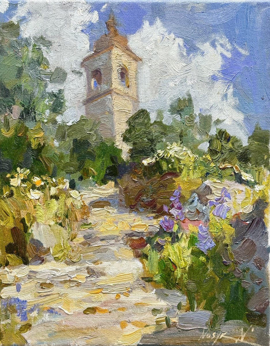 Impressionistic Cityscapes Oil Painting By Nataliia Nosyk, 11 X 14", Mountain Stoliv, Original Artwork