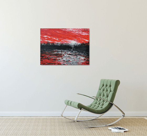 Red abstract landscape