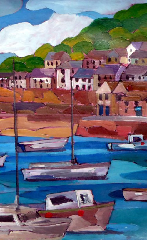 Mousehole harbour view. by Tim Treagust