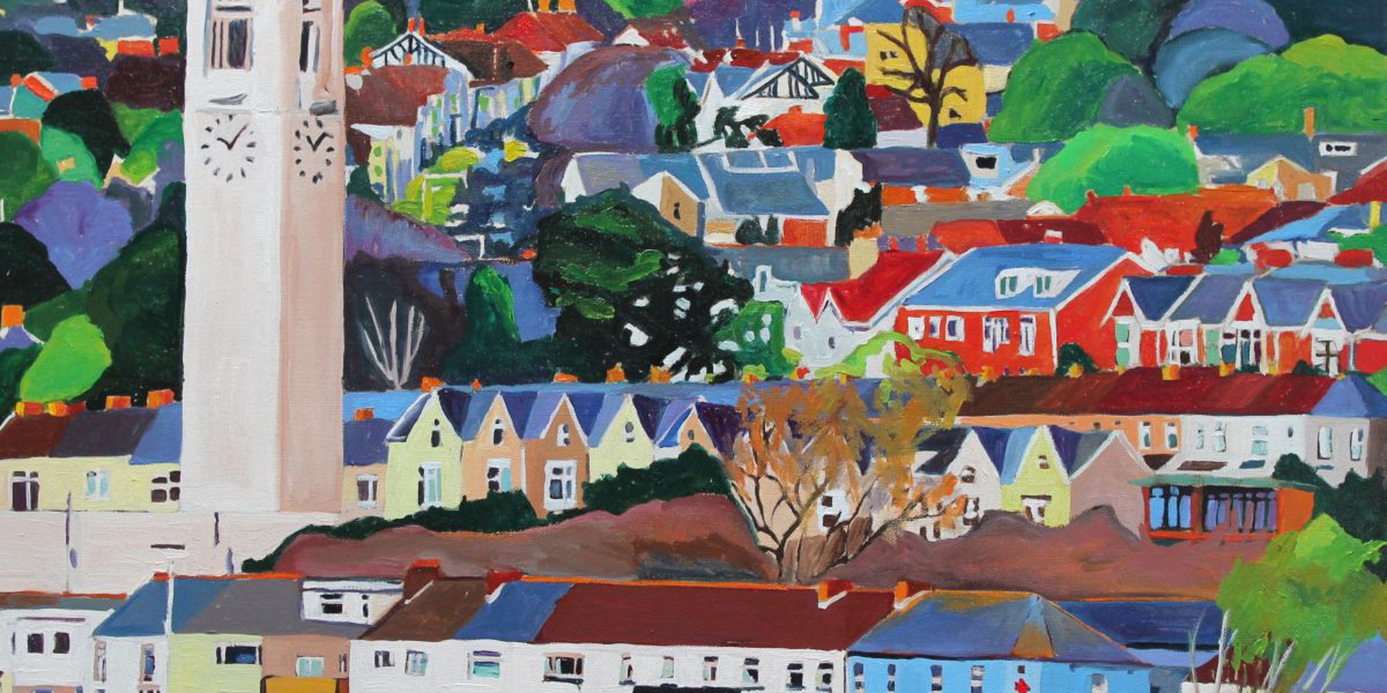Art of the Day: "Uplands from Swansea Beach, 2015" by Emma Cownie