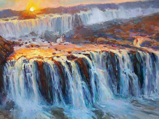 "Evening waterfall "