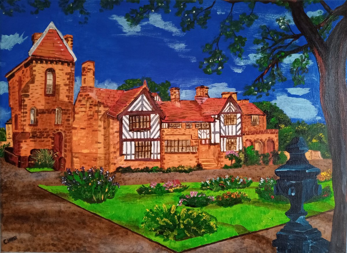 Naive Cityscapes Acrylic Painting By Corinne Hamer, 22 X 16, The Pride Of Shibden, Original Artwork