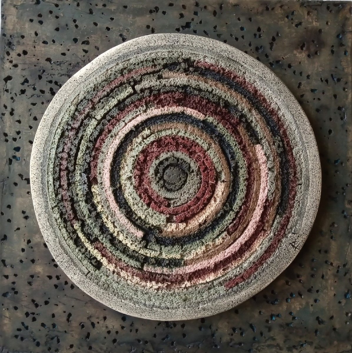 Abstract Relief By Rossitza Trendafilova, 14 X 14", "Spaces I", Original Artwork