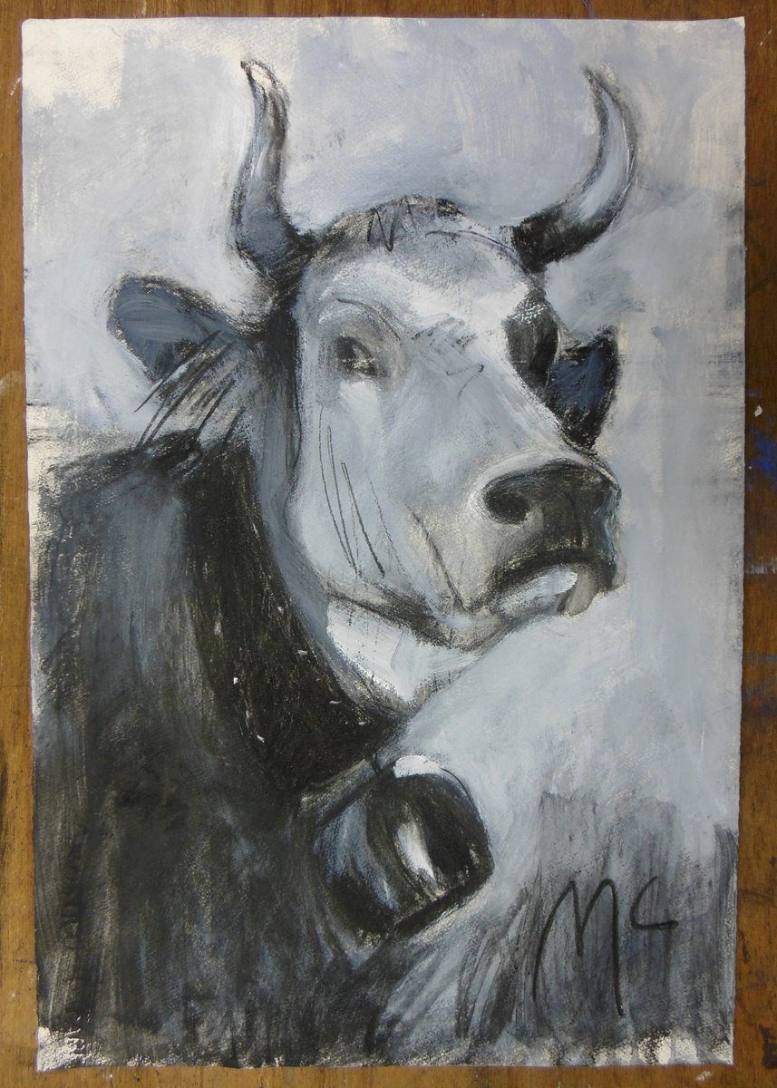 Swiss Cow Drawing III by Ben McLeod