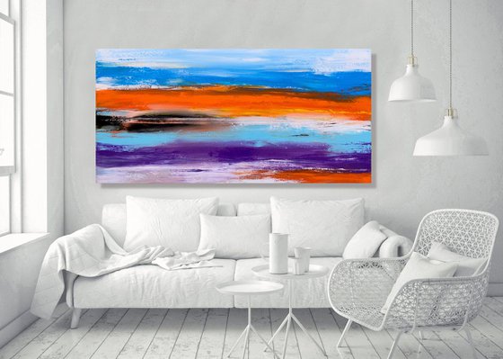Getting Away From The City - LARGE, MODERN, STRIPED ABSTRACT ART – EXPRESSIONS OF ENERGY AND LIGHT. READY TO HANG!