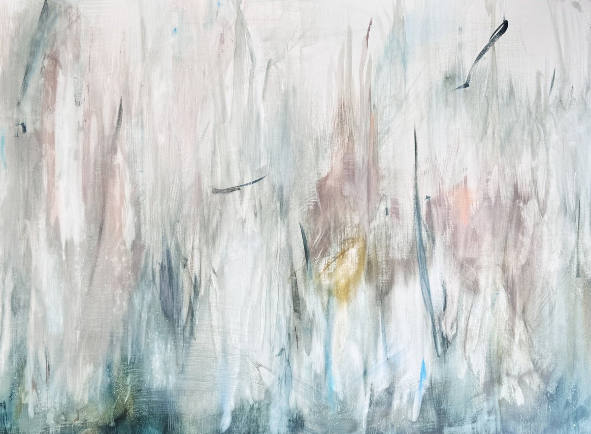 Abstract Acrylic Painting By Roberta Heslop, 40 X 30", Harmony, Original Artwork