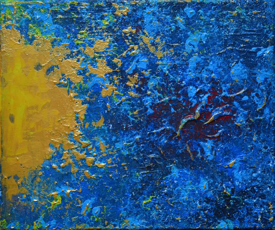 Gold and Blue - Modern abstract Gift Idea Urban art