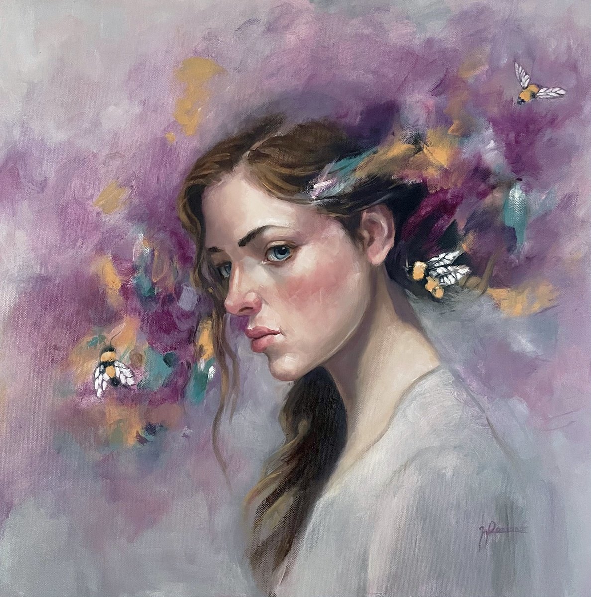 Restless Bloom By Maria Romano, 20 X 20, Artwork For Sale On Artfinder