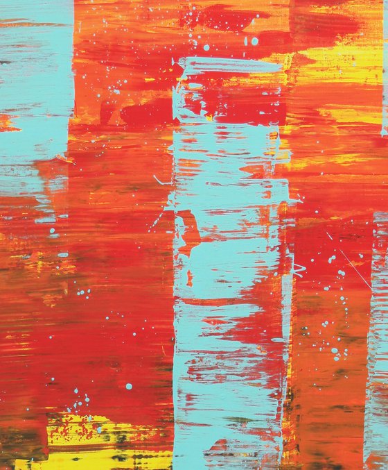 Static Orange - Abstract Painting - Affordable Art - Ronald Hunter - 7A