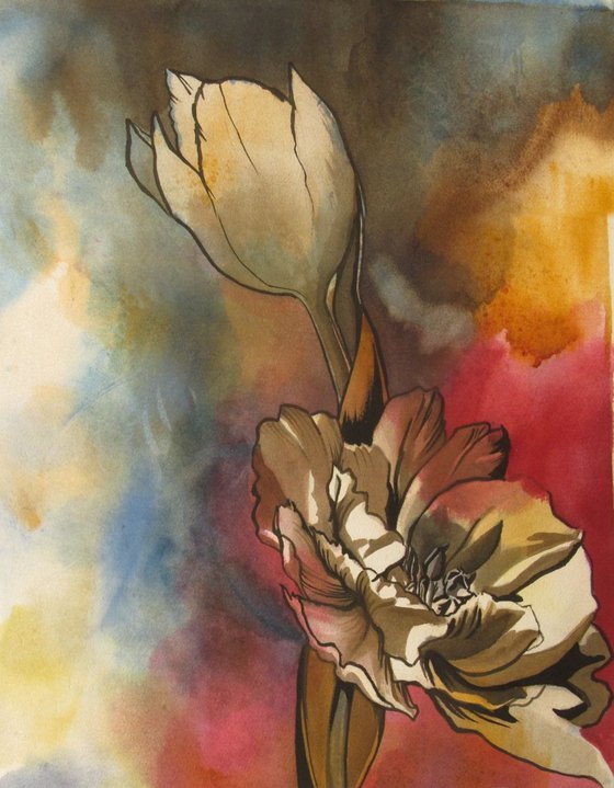 tulips with colors