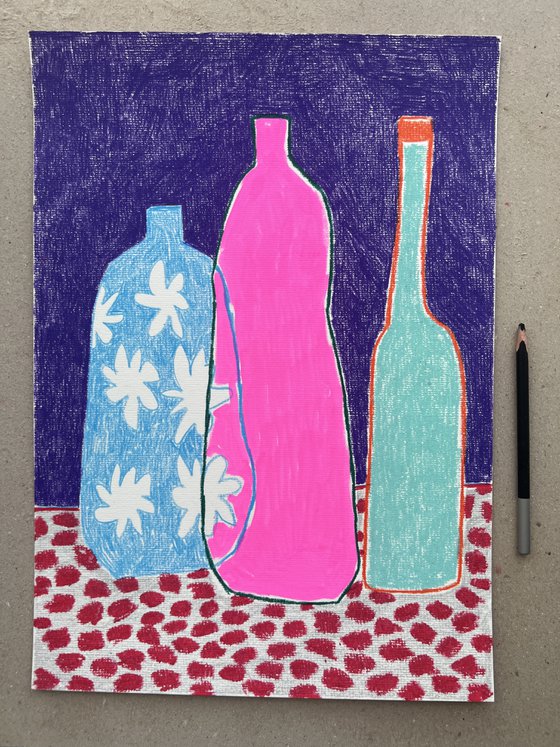 Colorful Bottles on table