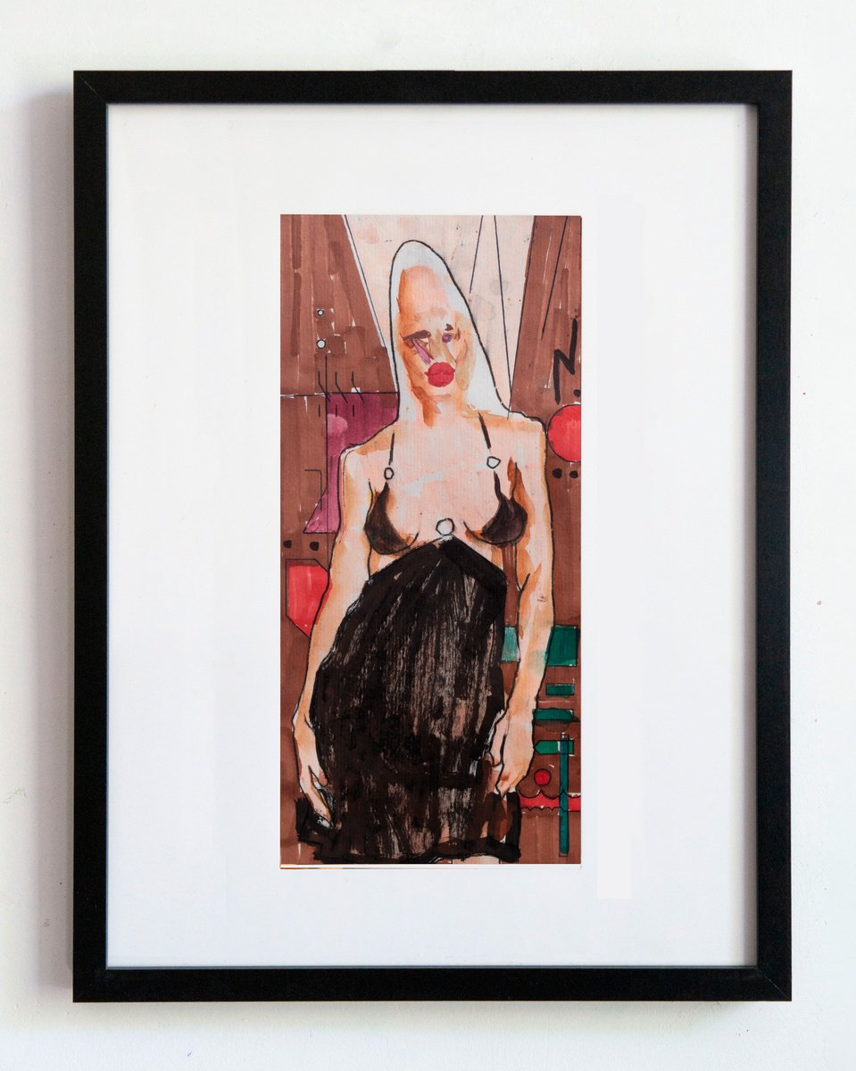 Impressionistic Portrait Painting By Bohdan Katolyk, 13 X 15, Waits With Her Eyes, Original Artwork